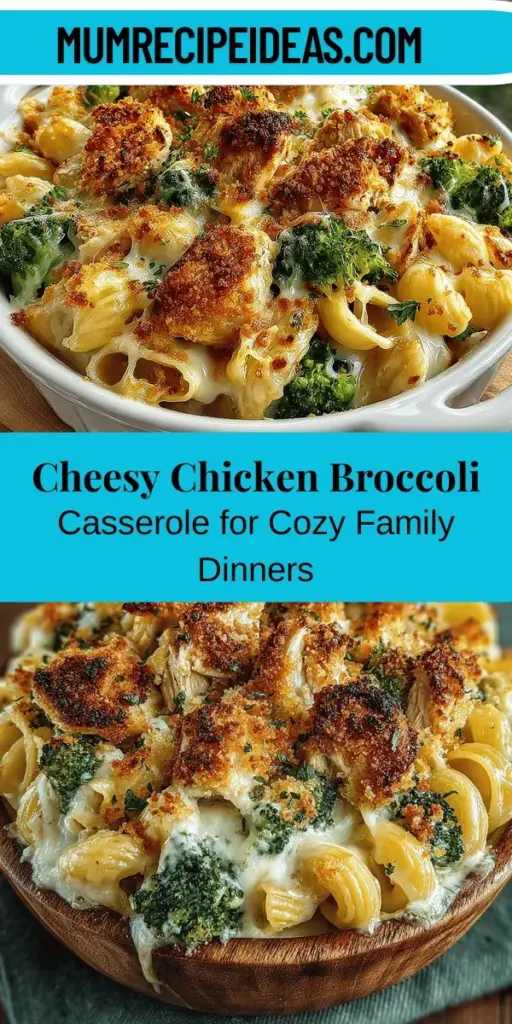 Discover the heartwarming flavors of Savory Cheddar Broccoli and Chicken Casserole, a comforting dish that combines tender chicken, nutritious broccoli, creamy cheddar cheese, and pasta. Perfect for busy weeknights or potlucks, this casserole is easy to prepare ahead of time and offers a delicious way to gather family around the table. Packed with protein and vitamins, it’s a satisfying meal that evokes nostalgia and warmth. Try this recipe and make it your family's new favorite!