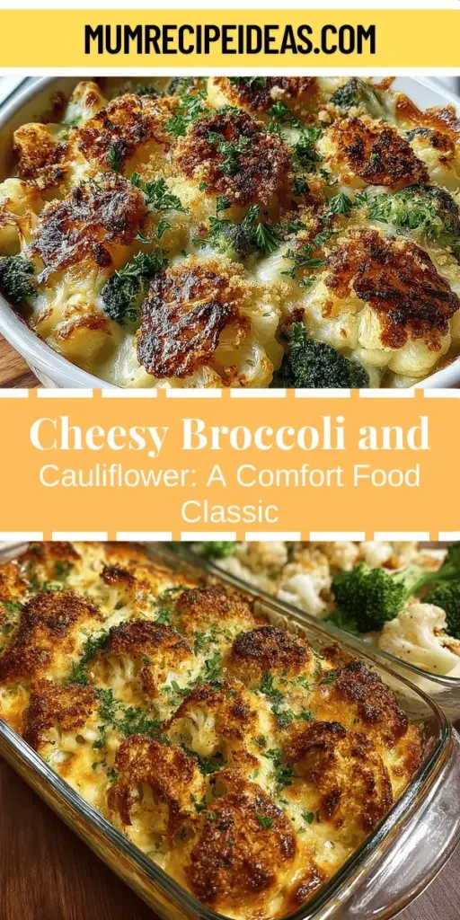 Discover the ultimate comfort food with Cheesy Broccoli & Cauliflower Delight! This creamy, cheesy casserole is perfect as a hearty side or satisfying main dish, combining nutritious broccoli and cauliflower with rich cheddar and cream of mushroom soup. Easy to prepare and customizable, you can make it your own with various spices, cheese swaps, or extra veggies. Enjoy a delightful meal that brings everyone together and celebrates wholesome ingredients in a delicious way!
